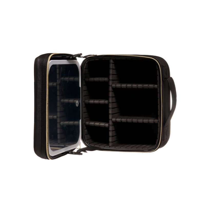 Maleta Cosmetiquero Organizador De Maquillaje Con Espejo LED - Negro